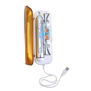 Intelisonic Sterling Sonic Toothbrush & UV Sanitizer in charging case